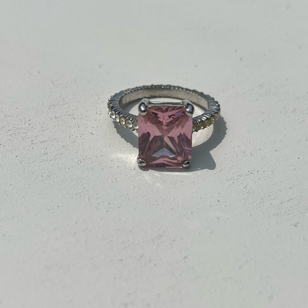 Pink sapphire costume jewelry, size 8